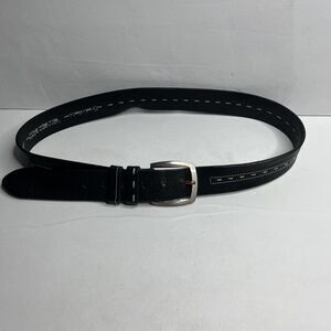 Vintage Badolato Handmade Black Leather Belt Mens Size 42” Made in Italy